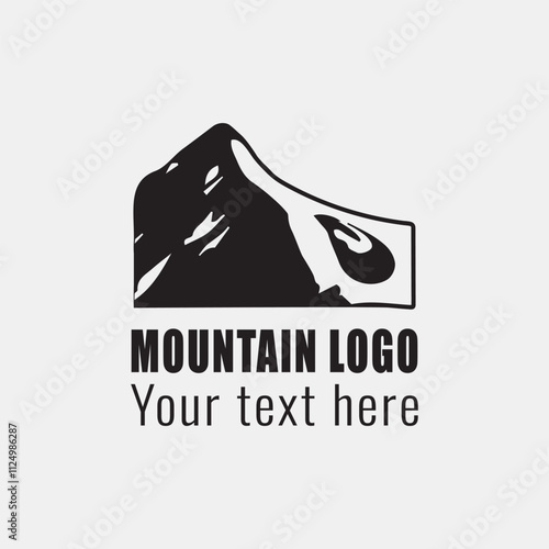 Mountain silhouette logo for Business Branding, black and white, Minimalist Logo, Modern Logo Design, Scenic Mountain Logo for Nature and Travel Enthusiasts, Mountain Logo for Outdoor and Adventure,