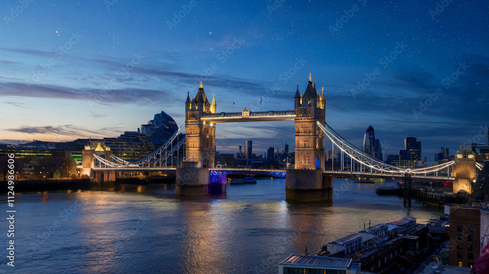 Fototapeta premium skyline tower bridge at night