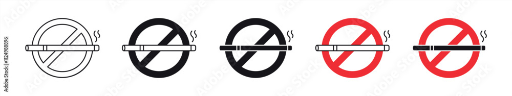 no smoking area icon set. prohibition smoking sign icon. vector illustration no smoking area icon set. prohibition smoking sign icon. vector illustration