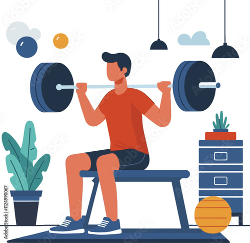 illustration of a man lifting weights