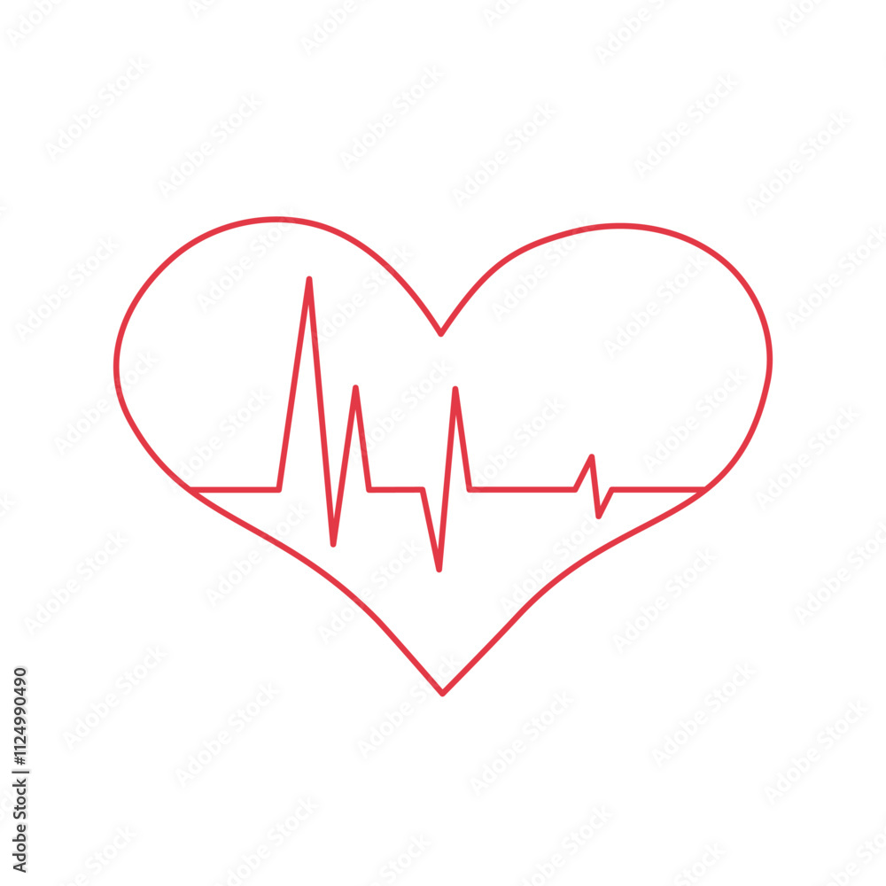 Cardiogram in heart shape line icon. Vector Cardiogram in heart shape line icon. Vector