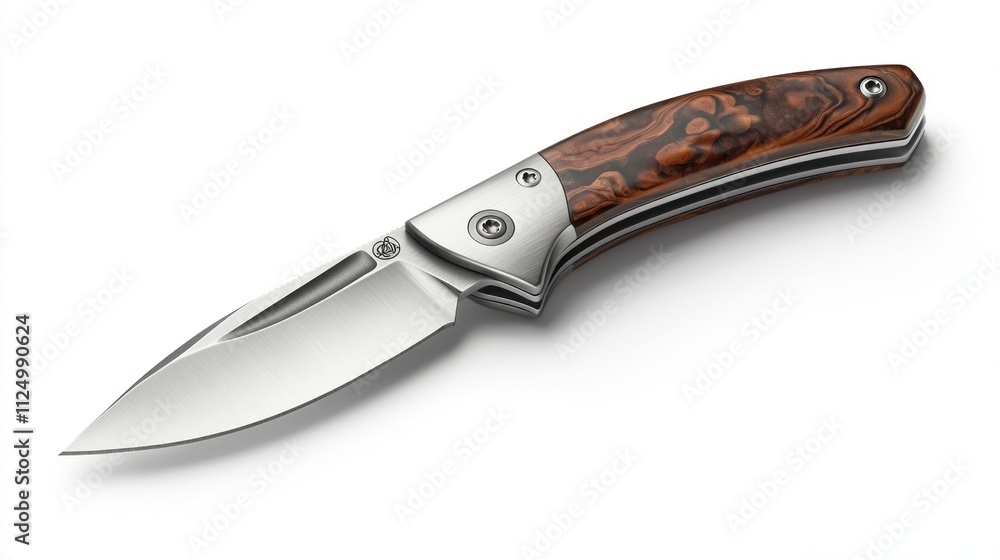 Sleek Folding Knife with Elegant Wooden Handle and Sharp Stainless Steel Blade Ideal for Outdoor Activities and Everyday Use Sleek Folding Knife with Elegant Wooden Handle and Sharp Stainless Steel Blade Ideal for Outdoor Activities and Everyday Use