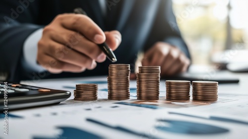 Stacked Coins Representing Financial Growth and Investment Strategies