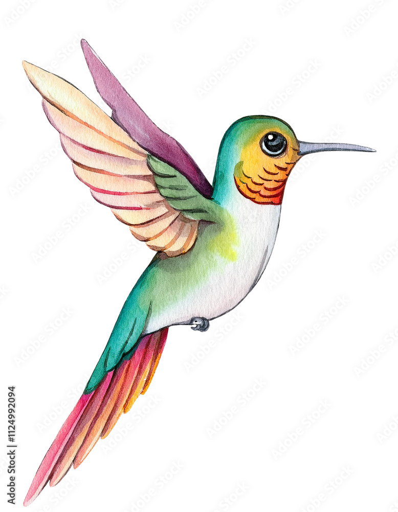 Vibrant Hummingbird Watercolor Painting Tropical Bird Nature Art Wildlife Illustration Vibrant Hummingbird Watercolor Painting Tropical Bird Nature Art Wildlife Illustration