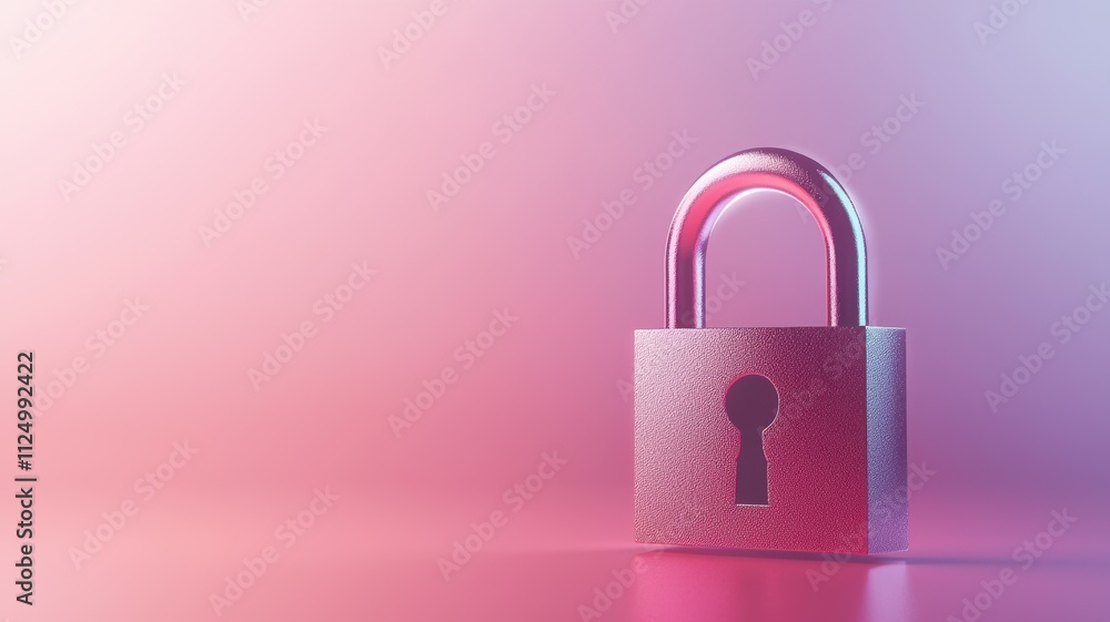 A metallic padlock stands prominently against a soft gradient background, symbolizing security and protection. A metallic padlock stands prominently against a soft gradient background, symbolizing security and protection.