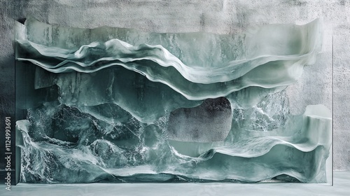 Wallpaper Mural Abstract sculpture resembling flowing water and ice formation Torontodigital.ca