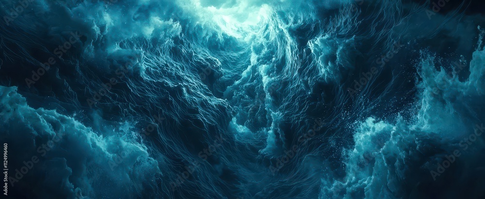 Blue sky with clouds and a large wave Blue sky with clouds and a large wave
