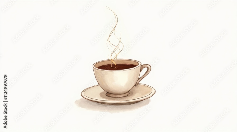 Minimalist Illustration of a Cup of Coffee Minimalist Illustration of a Cup of Coffee