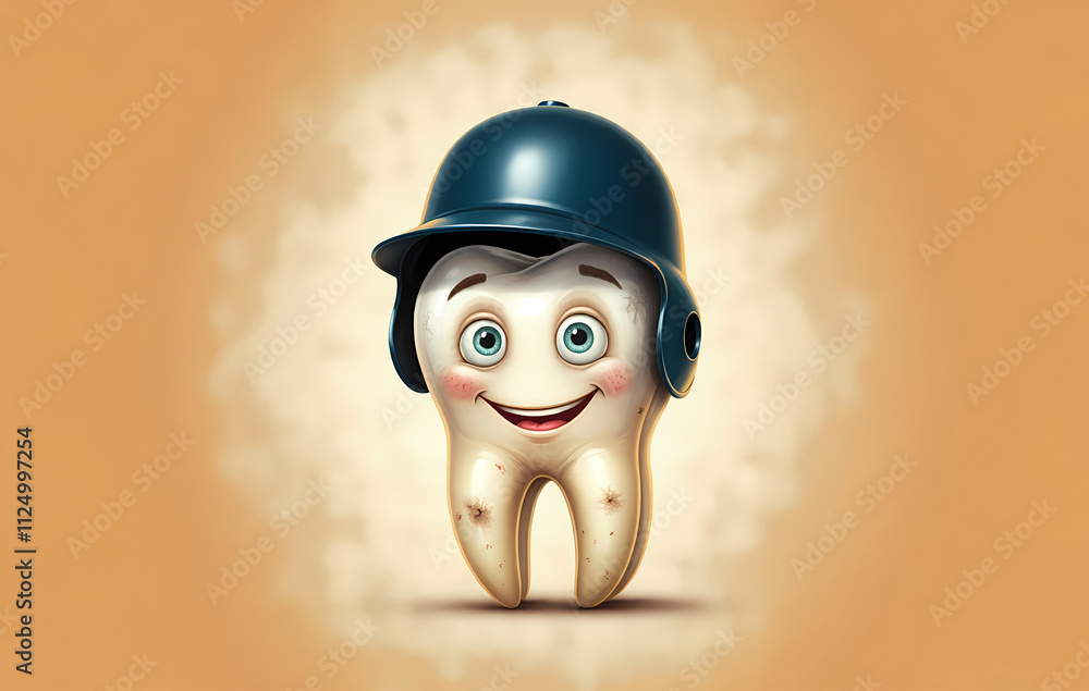 Generated ImagBaseball Player Tooth in Helmet, Dental Dentist Image, Teeth Molar Premolar Root Illustration Generated ImagBaseball Player Tooth in Helmet, Dental Dentist Image, Teeth Molar Premolar Root Illustration
