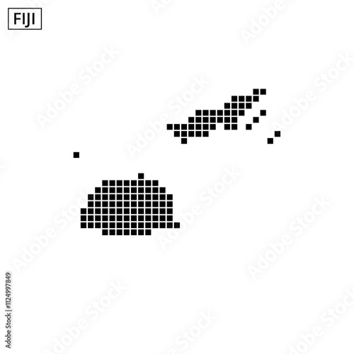 Map of Fiji showcasing its unique geographical features and island formations