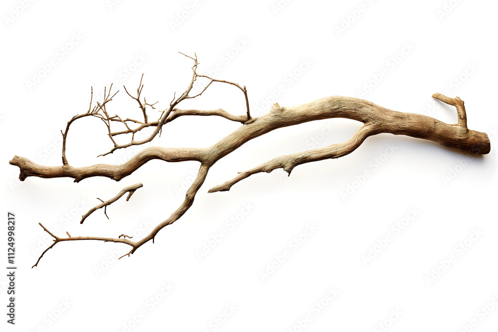 Fantastic One cut old dry Tree branch without leaves leaves isolated on white background Fantastic One cut old dry Tree branch without leaves leaves isolated on white background