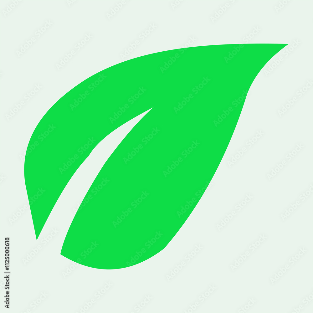 Vibrant green leaf design against a neutral background. Vibrant green leaf design against a neutral background.