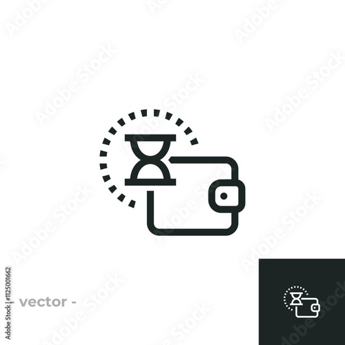 Pay later icon isolated on white background. Vector illustrations are made with vector-based software, not AI generated results.