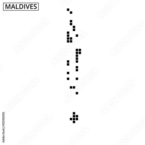 Maldives illustrated map showcasing unique island formations and turquoise waters