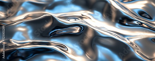 polished metallic surface with reflections of light, Generative AI