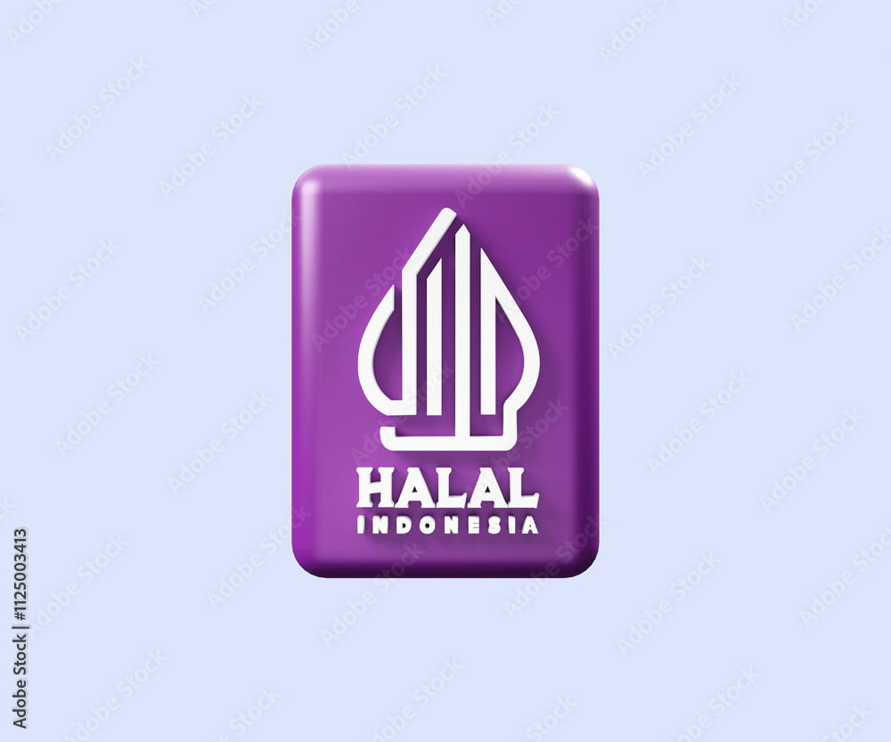 Halal Indonesia Badge 3D Illustration Halal Indonesia Badge 3D Illustration