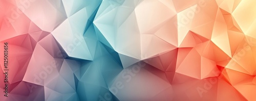polygonal background with overlapping shapes in soft tones, Generative AI