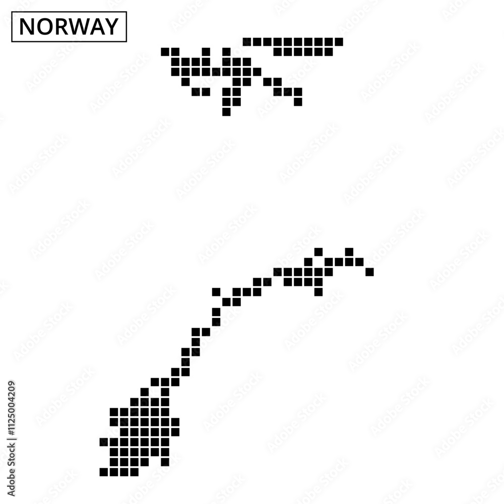 Detailed outline of Norway with dotted pattern and abstract background design Detailed outline of Norway with dotted pattern and abstract background design