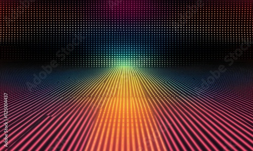 retro pixelated background with vibrant neon colors, Generative AI