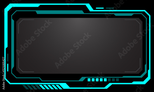 HUD frames blue grey user interface elements design modern technology futuristic control panel screen digital hologram window gaming menu touching cyber monitor set on black background vector