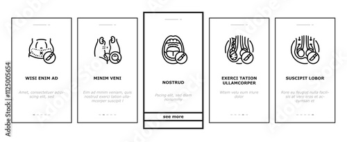 surgery health medical skin onboarding mobile vector beauty surgical, disease treatment, pharmacy breast, face cosmetic, surgeon, stroke surgery health medical skin illustrations