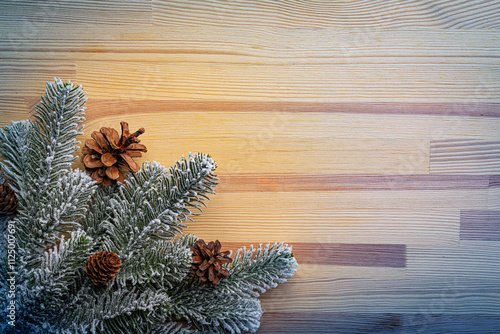 Christmas background. New Year and Christmas decorations as a festive background. Top view.