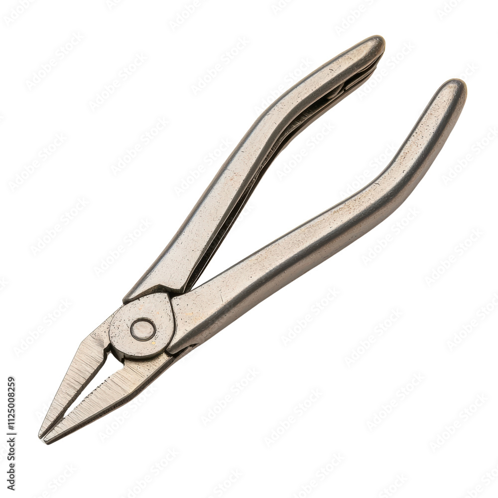 Metal pliers with textured handle isolated on transparency background Metal pliers with textured handle isolated on transparency background