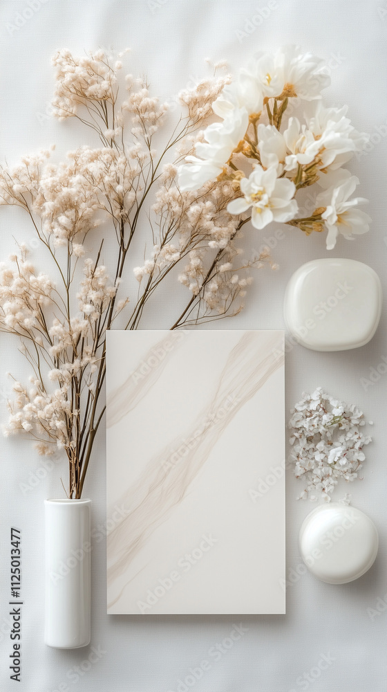A flat lay of a horizontal card with a clean design, arranged with matching stationery on a linen-textured surface, diffused natural light creating soft shadows, modern and stylish presentation A flat lay of a horizontal card with a clean design, arranged with matching stationery on a linen-textured surface, diffused natural light creating soft shadows, modern and stylish presentation