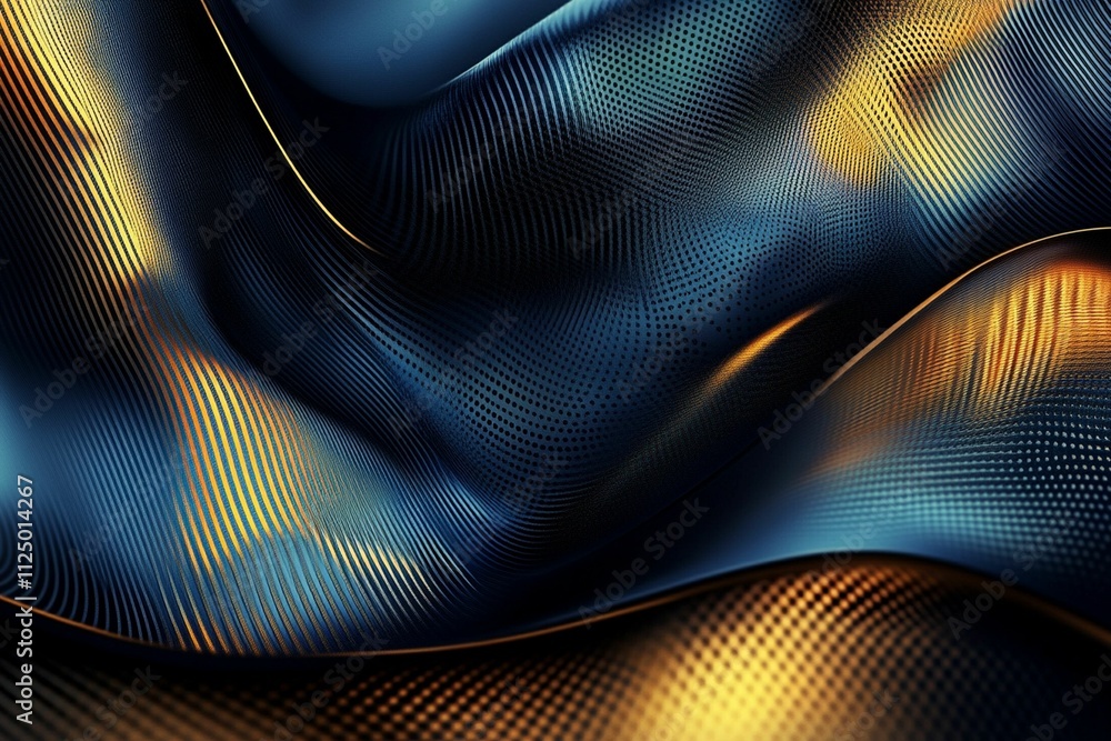 A premium abstract design with interlacing golden and blue stripes A premium abstract design with interlacing golden and blue stripes