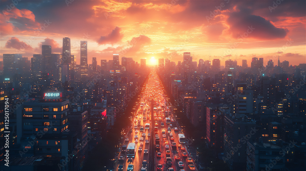 Fototapeta premium A high-resolution image featuring a bustling