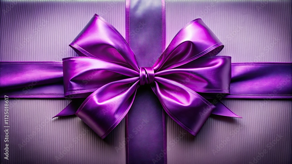 Giant Purple Gift Bow, Festive Ribbon Decoration, Holiday Gift Wrapping, Bow Image Giant Purple Gift Bow, Festive Ribbon Decoration, Holiday Gift Wrapping, Bow Image