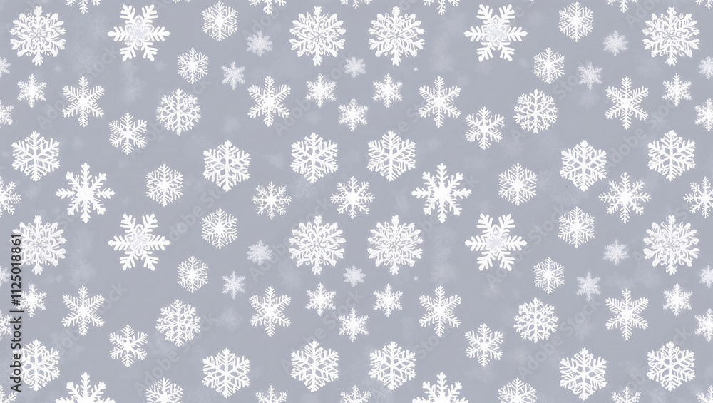 Snowflakes falling creating a beautiful christmas seamless pattern on gray background Snowflakes falling creating a beautiful christmas seamless pattern on gray background