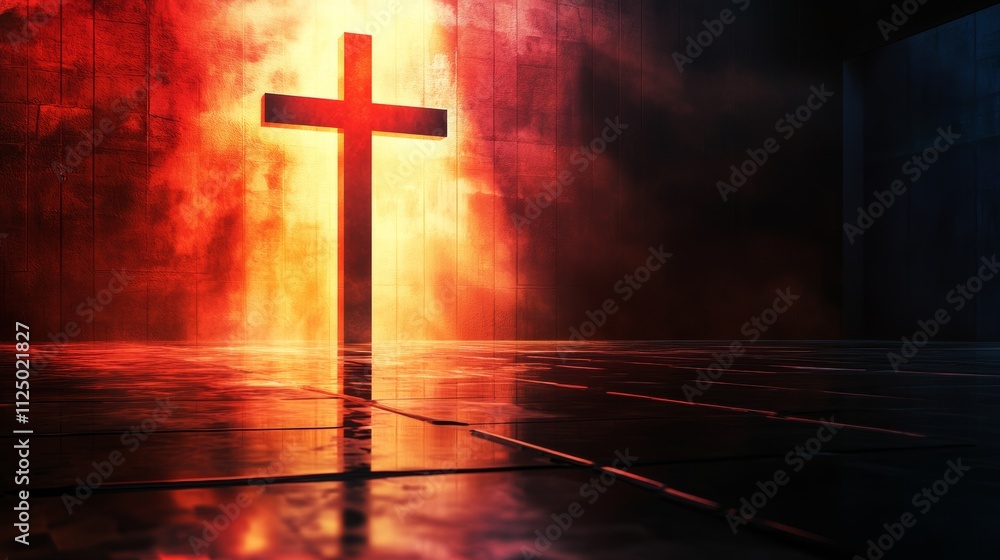 Naklejka premium Christian cross background concept