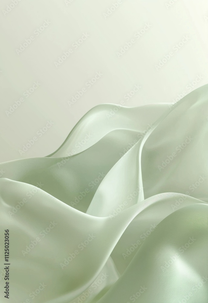 Obraz premium A gentle light green background with a smooth gradient, evoking a sense of calm and tranquility.