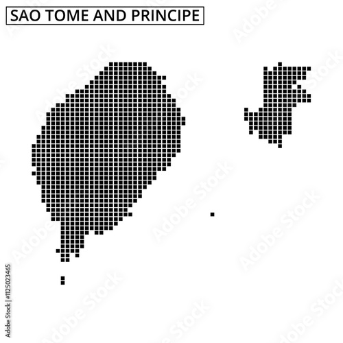 Unique representation of the geographic outline of Sao Tome and Principe islands