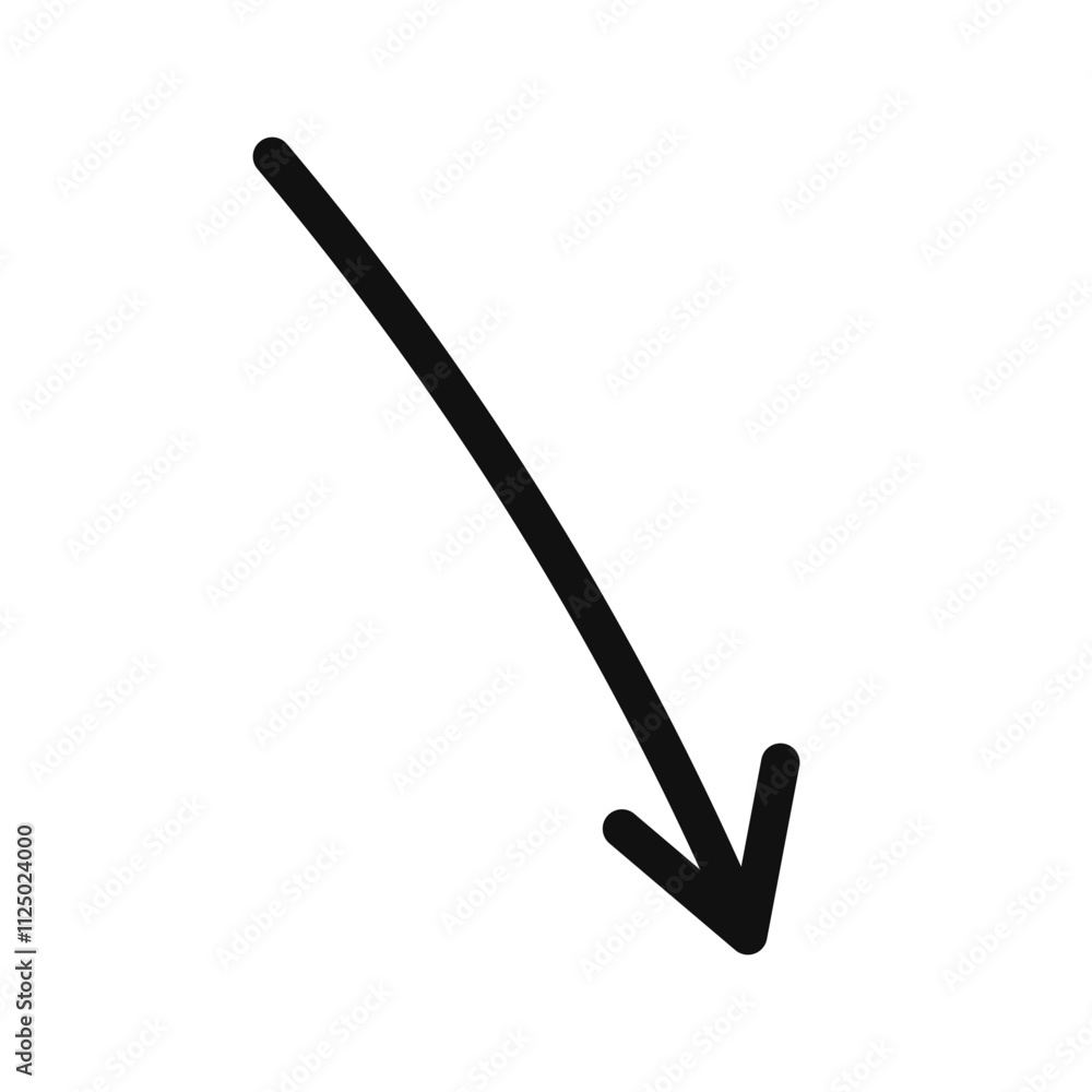 Simple line hand drawn black arrow. Vector illustration Simple line hand drawn black arrow. Vector illustration
