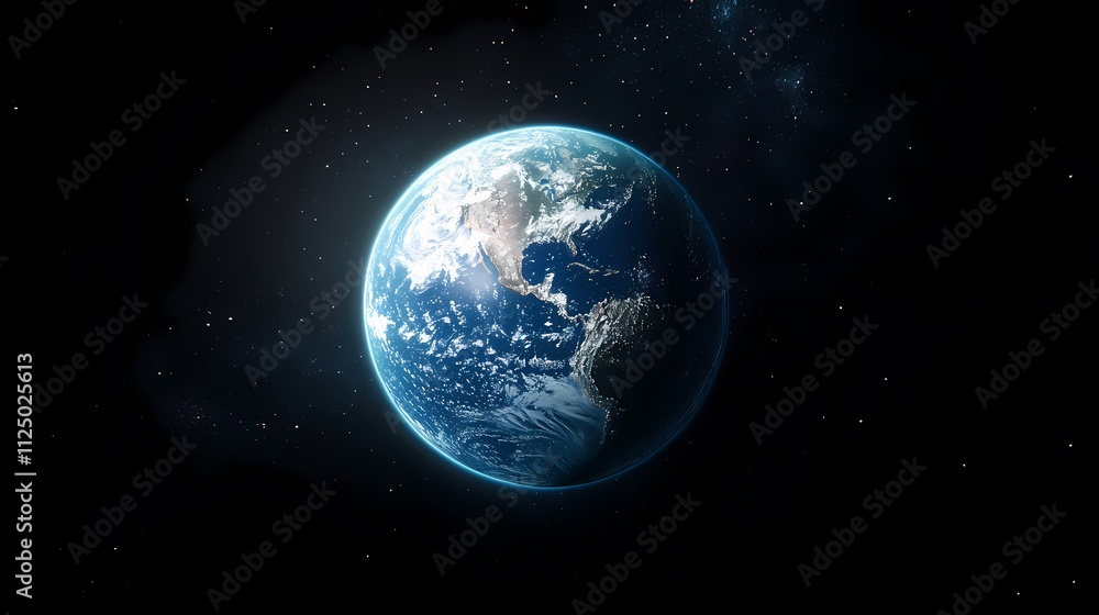 A stunning view of Earth from space, showcasing vibrant oceans and continents against a backdrop of stars. A stunning view of Earth from space, showcasing vibrant oceans and continents against a backdrop of stars.