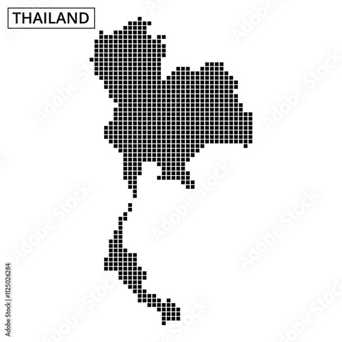 Map of Thailand illustrated with dotted patterns and abstract lines