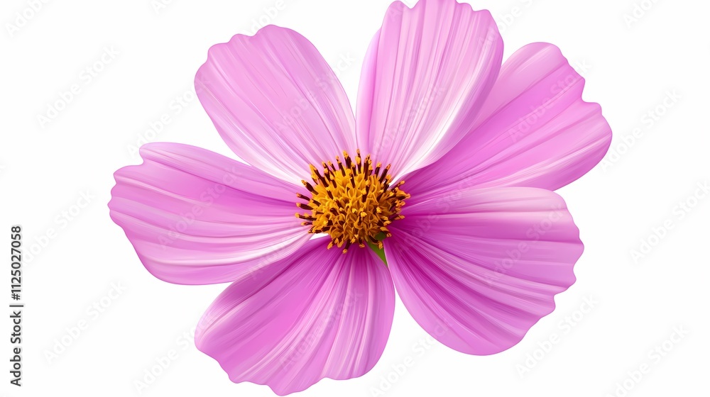 Obraz premium Delicate pink flower with vibrant yellow center, showcasing nature's beauty and elegance.