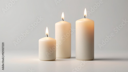 candles on a white background