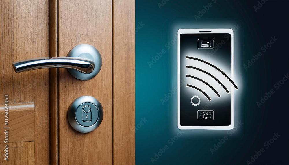 locking house door with auto locking smart lock. Home security