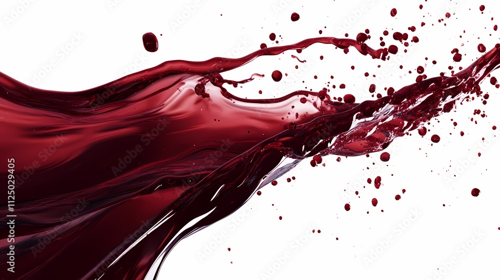 Dynamic splash of deep red liquid creating an artistic flow against a clean backdrop. Dynamic splash of deep red liquid creating an artistic flow against a clean backdrop.