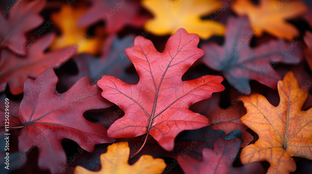 Vibrant autumn leaves in shades of red, orange, and yellow create beautiful natural carpet. intricate details of each leaf enhance seasonal charm and warmth Vibrant autumn leaves in shades of red, orange, and yellow create beautiful natural carpet. intricate details of each leaf enhance seasonal charm and warmth