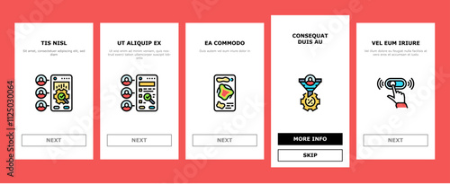 ui ux design agency user develop onboarding mobile vector phone button, marketing website, web app, mobile office, computer wireframe ui ux design agency user develop illustrations