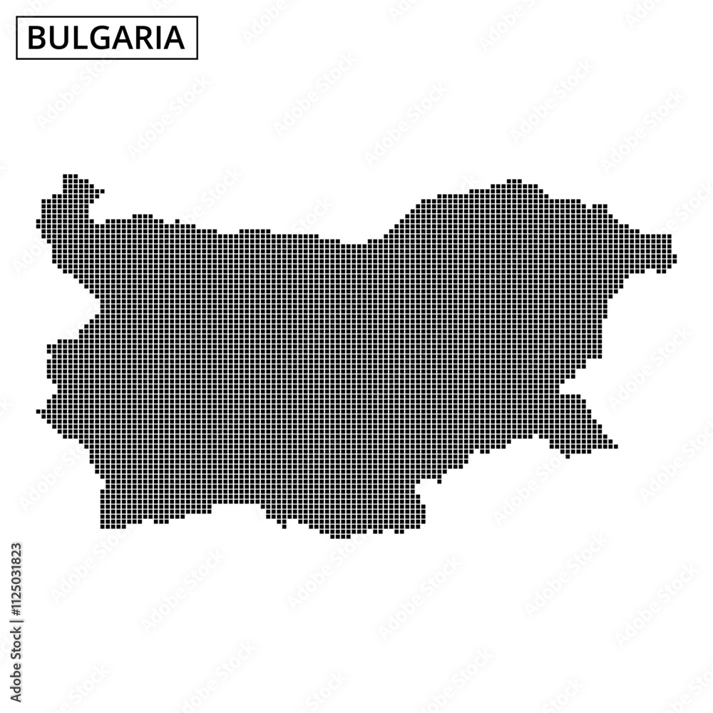 Outline of Bulgaria with a dotted texture showcasing geographic boundaries Outline of Bulgaria with a dotted texture showcasing geographic boundaries