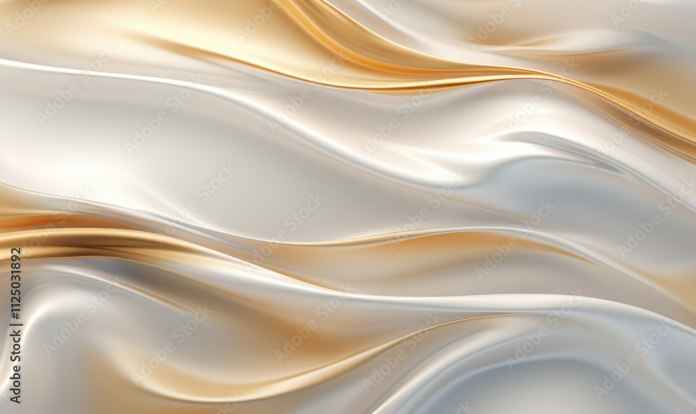 Obraz premium 绸缎曲线纹理丝绸白金色华丽时尚背景