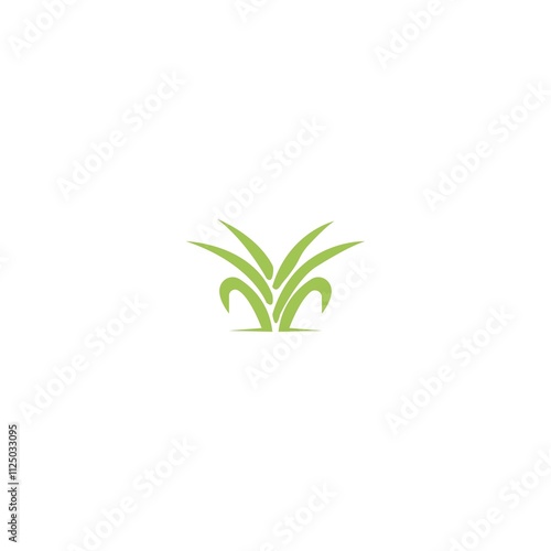 Grass illustration vector logo template design photo