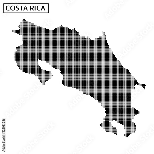 Costa Rica map design created with dotted patterns and abstract lines