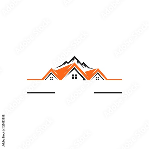 Home mountain vector logo template design