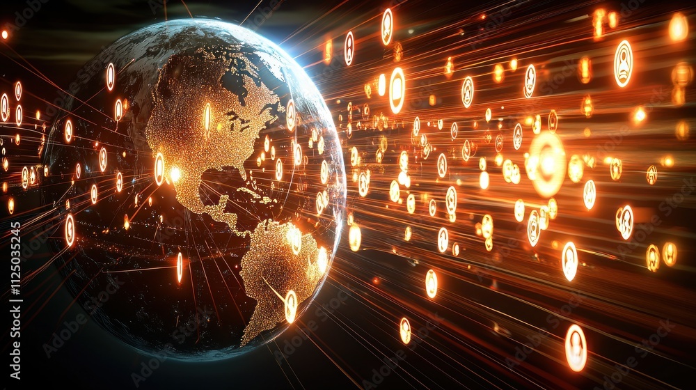 Fototapeta premium Global Network Connections: A Digital World